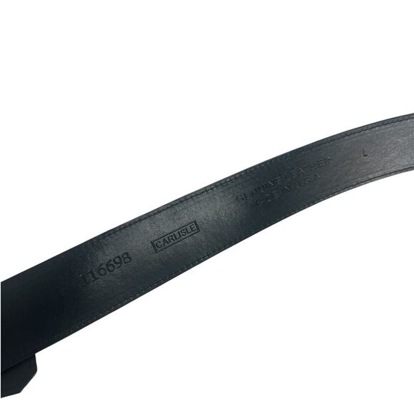 Carlisle Black Leather O-Ring Belt Made in USA Size Large main image 7